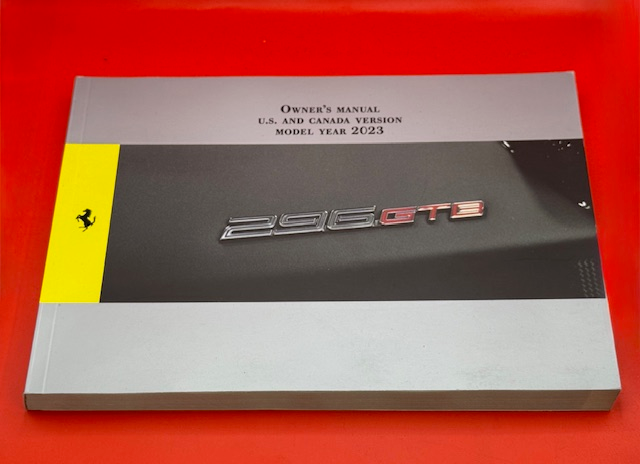 Genuine 2023 Ferrari 296 GTB Owner's Manual