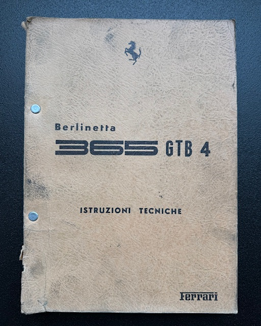 1969 365 GTB4 Technical Instruction Book