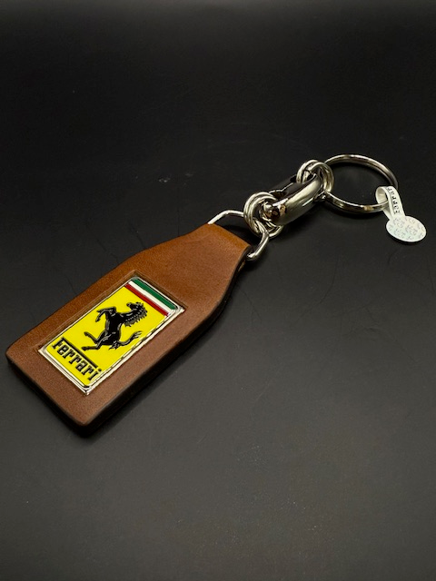 Genuine Ferrari Leather Keychain