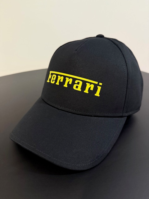 Genuine Ferrari Black Hat Yellow Font