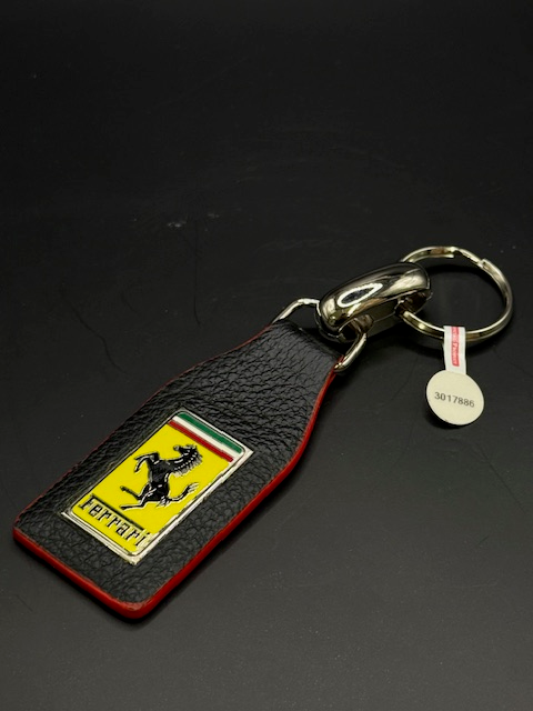 Genuine Leather Key Fob with Red Edge