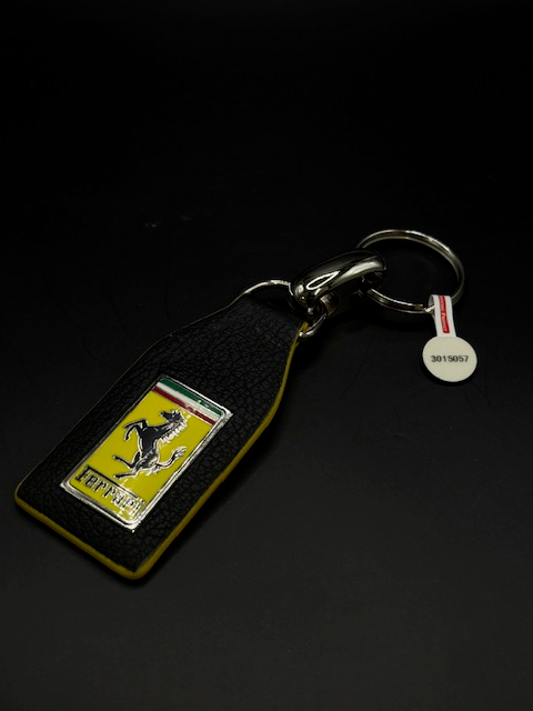 Genuine Leather Key Fob with Yellow Edge
