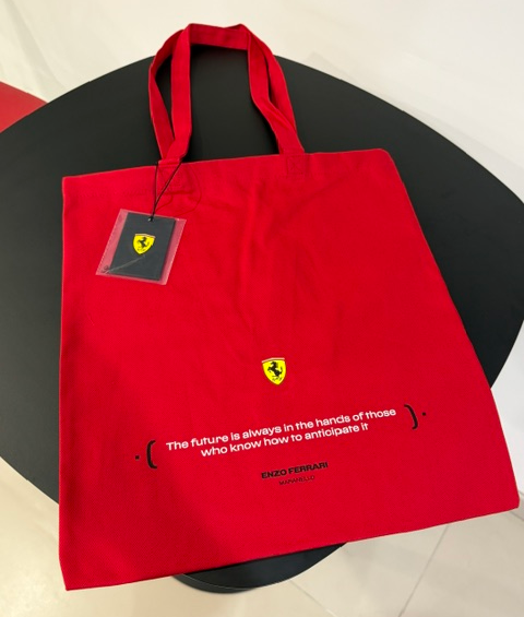 Genuine Red Shoulder Bag with Quote