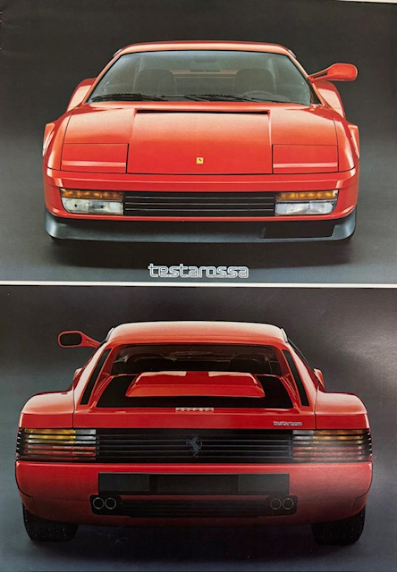 Vintage Ferrari Testarossa Poster Style Brochure