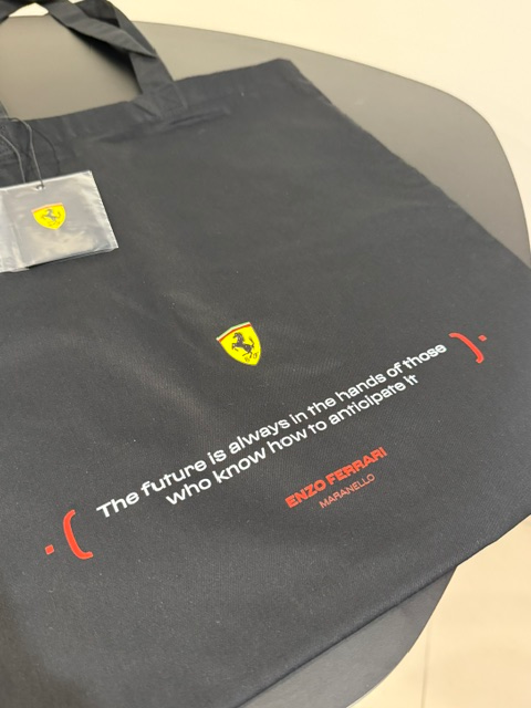 Genuine Black Shoulder Bag with Quote