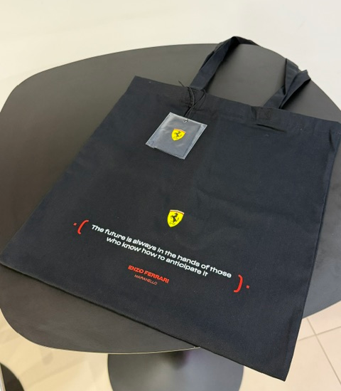 Genuine Black Shoulder Bag with Quote