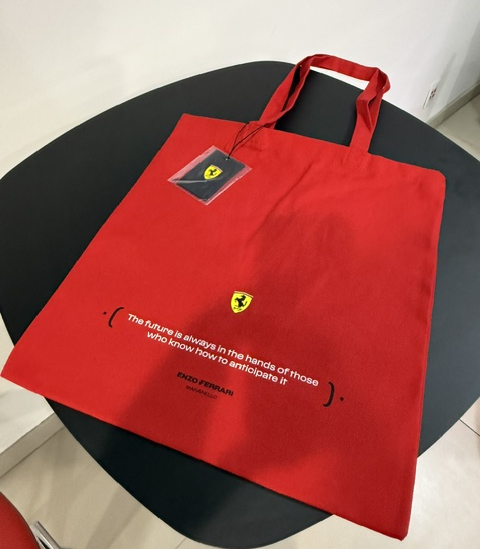 Genuine Red Shoulder Bag with Quote